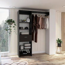 Load image into Gallery viewer, 150 Closet System British, Metal Rod, One Drawer, Black Wengue Finish-1
