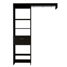 Load image into Gallery viewer, 150 Closet System British, Metal Rod, One Drawer, Black Wengue Finish-3
