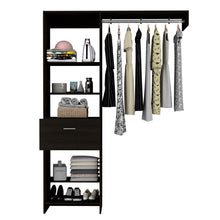 Load image into Gallery viewer, 150 Closet System British, Metal Rod, One Drawer, Black Wengue Finish-2
