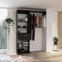 Load image into Gallery viewer, 150 Closet System British, Metal Rod, One Drawer, Black Wengue Finish-0
