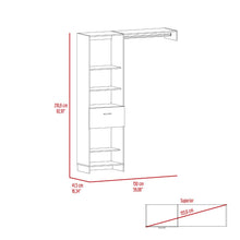 Load image into Gallery viewer, 150 Closet System British, One Drawer, Three Metal Rods, White Finish-7
