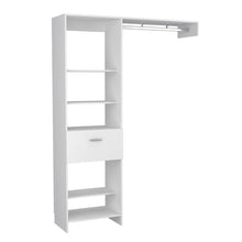 Load image into Gallery viewer, 150 Closet System British, One Drawer, Three Metal Rods, White Finish-5

