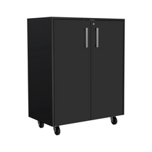 Load image into Gallery viewer, 3 Drawers Storage Cabinet with Casters Lions Office, Black Wengue Finish-4
