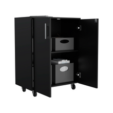 Load image into Gallery viewer, 3 Drawers Storage Cabinet with Casters Lions Office, Black Wengue Finish-5
