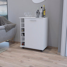 Load image into Gallery viewer, Bar Cart Cisco, Integrated Bottle Storage, White Finish-0
