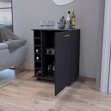Load image into Gallery viewer, Bar Cart Cisco, Integrated Bottle Storage, Black Wengue Finish-1
