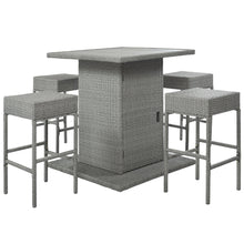 Load image into Gallery viewer, TOPMAX 5-Piece Rattan Dining Table Set with Storage Shelf (Gray)-5
