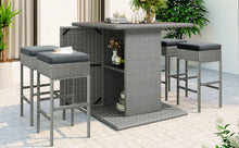 Load image into Gallery viewer, TOPMAX 5-Piece Rattan Dining Table Set with Storage Shelf (Gray)-19
