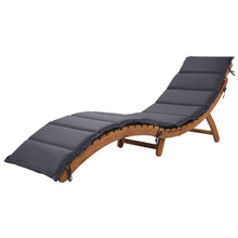 Load image into Gallery viewer, TOPMAX Outdoor Patio Wood Portable Extended Chaise Lounge Set with Foldable Tea Table for Balcony, Poolside, Garden, Brown Finish+Dark Gray Cushion-10
