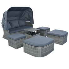Load image into Gallery viewer, U_STYLE Outdoor Patio Furniture Set Daybed Sunbed with Retractable Canopy Conversation Set Wicker Furniture （As same as WY000281AAE）-4
