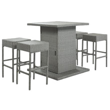Load image into Gallery viewer, TOPMAX 5-Piece Rattan Dining Table Set with Storage Shelf (Gray)-6
