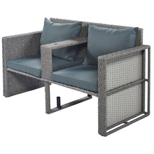 Load image into Gallery viewer, TOPMAX All-Weather PE Wicker Rattan Sofa Set with Side Table for Umbrella-13
