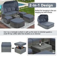 Load image into Gallery viewer, U_STYLE Outdoor Patio Furniture Set Daybed Sunbed with Retractable Canopy Conversation Set Wicker Furniture （As same as WY000281AAE）-16
