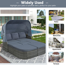 Load image into Gallery viewer, U_STYLE Outdoor Patio Furniture Set Daybed Sunbed with Retractable Canopy Conversation Set Wicker Furniture （As same as WY000281AAE）-17
