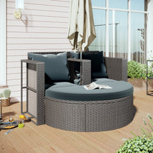 Load image into Gallery viewer, TOPMAX All-Weather PE Wicker Rattan Sofa Set with Side Table for Umbrella-1
