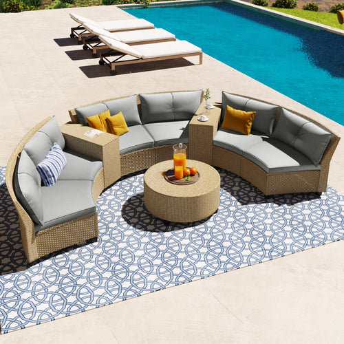 Style 6-Person Rattan Suit Combination for Garden-0