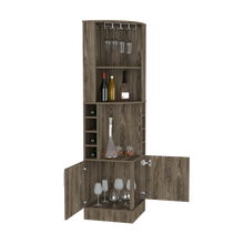 Load image into Gallery viewer, Bar Cabinet Papprika, 8 Wine Cubbies, Double Door, Dark Walnut Finish-3
