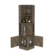 Load image into Gallery viewer, Bar Cabinet Papprika, 8 Wine Cubbies, Double Door, Dark Walnut Finish-2
