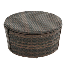 Load image into Gallery viewer, TOPMAX Rattan Round Lounge with Canopy and Lift Coffee Table-6

