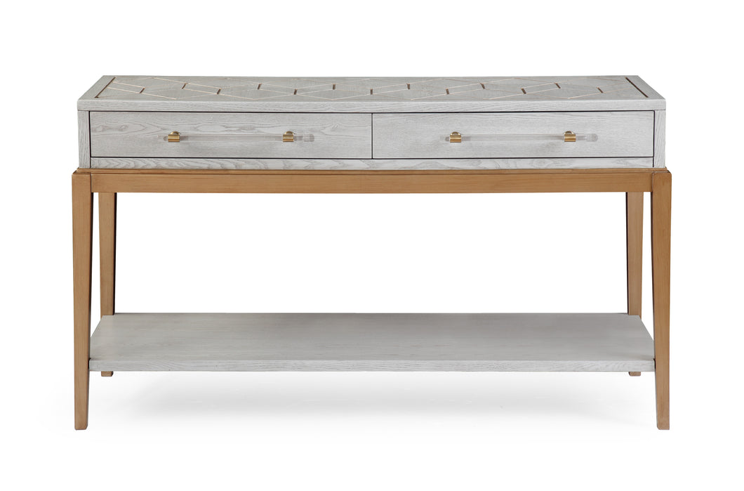 BMC Perrine Wood Console Table in Soft Graphite Gray