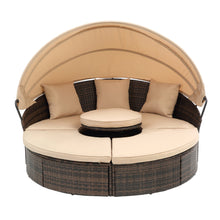 Load image into Gallery viewer, TOPMAX Rattan Round Lounge with Canopy and Lift Coffee Table-5
