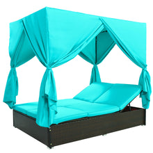 Load image into Gallery viewer, U_STYLE Outdoor Patio Wicker Sunbed Daybed with Cushions, Adjustable Seats-3
