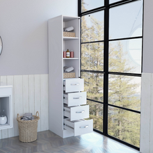 Load image into Gallery viewer, Linen Cabinet Artic, Three Shelves, Single Door, White Finish-1
