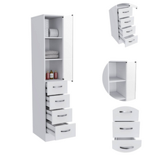 Load image into Gallery viewer, Linen Cabinet Artic, Three Shelves, Single Door, White Finish-6
