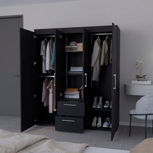 Load image into Gallery viewer, Armoire Elma, Two Drawers, Three Cabinets, Black Wengue Finish-1
