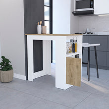 Load image into Gallery viewer, Kitchen Island Wynne with Storage and Cabinet, White / Macadamia Finish-1
