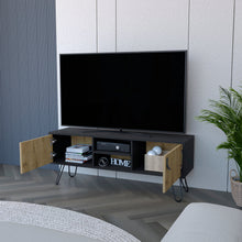 Load image into Gallery viewer, Tv Stand B Magness  Sleek Storage with Cabinets &amp; Shelves, Black/Macadamia Finish-1
