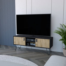 Load image into Gallery viewer, Tv Stand B Magness  Sleek Storage with Cabinets &amp; Shelves, Black/Macadamia Finish-0

