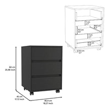 Load image into Gallery viewer, Three Drawers Bang, Filing Cabinet, Roller Blade Glide, Black Wengue Finish-6
