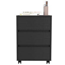Load image into Gallery viewer, Three Drawers Bang, Filing Cabinet, Roller Blade Glide, Black Wengue Finish-2
