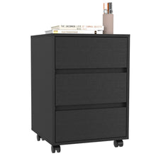 Load image into Gallery viewer, Three Drawers Bang, Filing Cabinet, Roller Blade Glide, Black Wengue Finish-4
