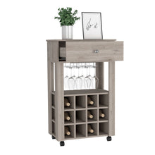 Load image into Gallery viewer, Bar Cart Bayamon, Twelve Wine Cubbies, Four Legs, Light Gray Finish-5
