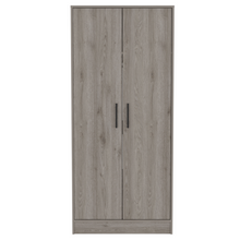 Load image into Gallery viewer, 180 Armoire Beery, Double Door, Metal Rod, One Drawer, Light Gray Finish-3
