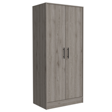 Load image into Gallery viewer, 180 Armoire Beery, Double Door, Metal Rod, One Drawer, Light Gray Finish-5

