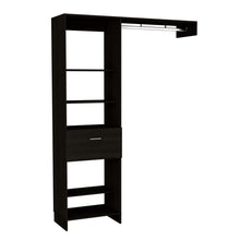 Load image into Gallery viewer, 150 Closet System British, Metal Rod, One Drawer, Black Wengue Finish-5

