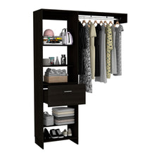 Load image into Gallery viewer, 150 Closet System British, Metal Rod, One Drawer, Black Wengue Finish-4
