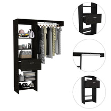 Load image into Gallery viewer, 150 Closet System British, Metal Rod, One Drawer, Black Wengue Finish-6
