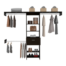 Load image into Gallery viewer, 250 Closet System British, One Drawer, Three Metal Rods, Black Wengue Finish-2
