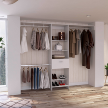 Load image into Gallery viewer, 250 Closet System British, One Drawer, Three Metal Rods, White Finish-0
