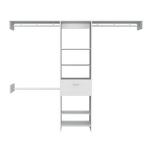 Load image into Gallery viewer, 250 Closet System British, One Drawer, Three Metal Rods, White Finish-3
