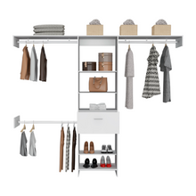 Load image into Gallery viewer, 250 Closet System British, One Drawer, Three Metal Rods, White Finish-2
