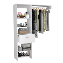 Load image into Gallery viewer, 150 Closet System British, One Drawer, Three Metal Rods, White Finish-4
