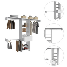 Load image into Gallery viewer, 250 Closet System British, One Drawer, Three Metal Rods, White Finish-4
