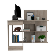 Load image into Gallery viewer, Computer Desk Mohave, Five Open Shelves, Light Gray Finish-1
