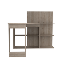 Load image into Gallery viewer, Computer Desk Mohave, Five Open Shelves, Light Gray Finish-2
