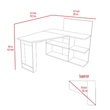 Load image into Gallery viewer, Computer Desk Mohave, Five Open Shelves, Light Gray Finish-5
